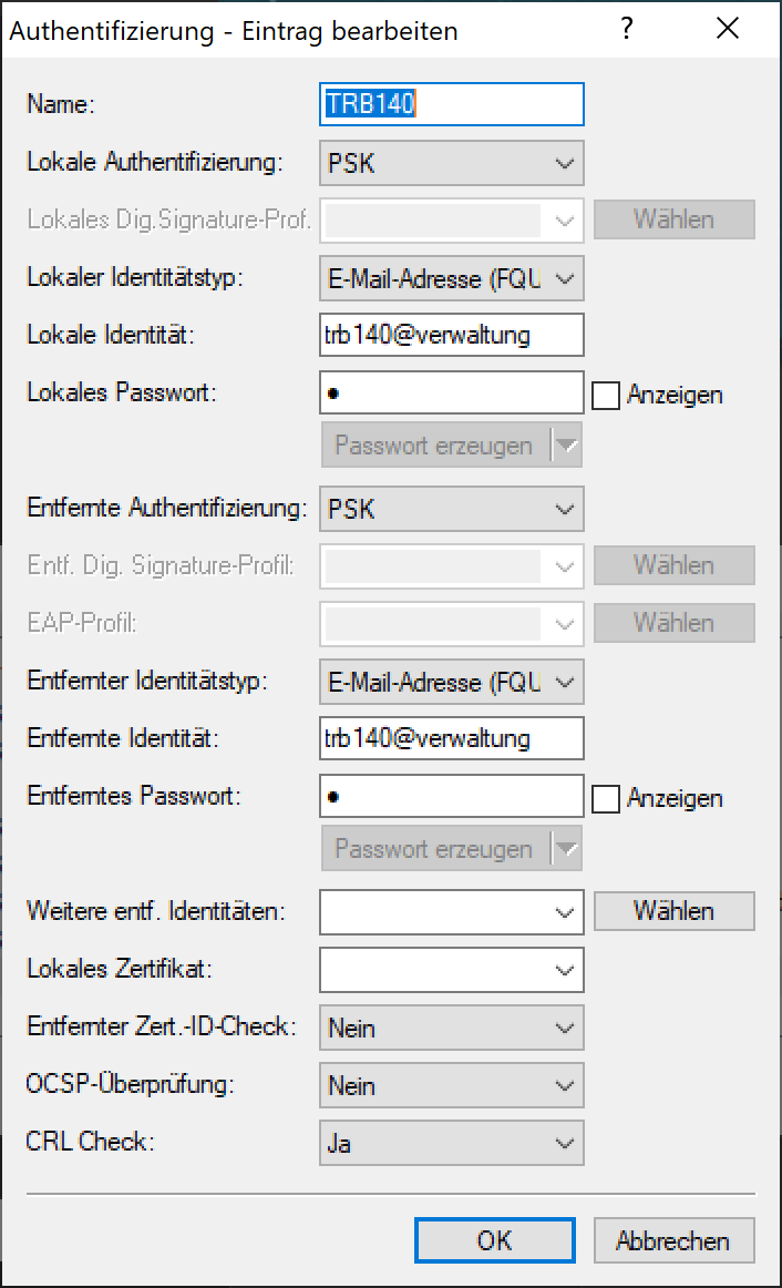 LANCOM IKEv2 Authentifizierung